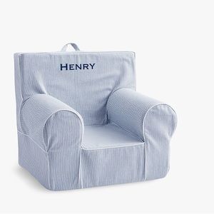PB Kids Anywhere Chair®, Slipcover in Chambray Blue Oxford Stripe (No monogram)
